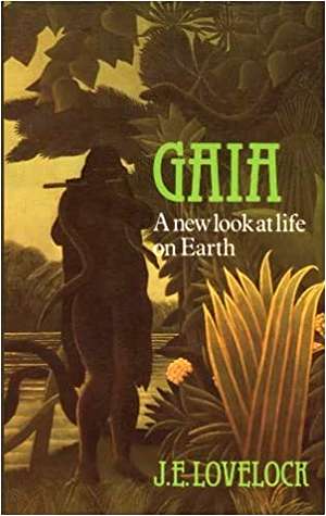 cover of Gaia by Lovelock>

<p>Mythologist Joseph Campbell,
however, would have embraced it, for he, like many others, rejected the idea of
human dominance over nature. It has become fashionable to say that this idea,
which is expressed metaphorically in the Bible, is now obsolete. Personally I
feel the Biblical myth was on the right track as far as human evolution is
concerned--the fact that some people used it as an excuse for wanton destruction
does not mean the whole concept should be thrown out. But the Gaia, or
Earth-as-organism, idea condemns it by claiming that all lifeforms are of equal
importance, a notion in direct opposition to the idea of evolutionary progress.

<p>The scientific Gaia hypothesis was
originated by British atmospheric scientist James E. Lovelock and American
microbiologist Lynn Margulis (who was once married to Carl Sagan). They named
it after the Greek goddess of the earth. Certainly its underlying idea, which
is that geology alone cannot explain the condition of our planet and that
Earth's climate and surface environment are influenced by the organisms that
inhabit it, is valid. The hypothesis goes on to assert that this fact makes
Earth a self-regulating 