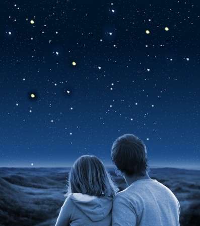 Couple stargazing