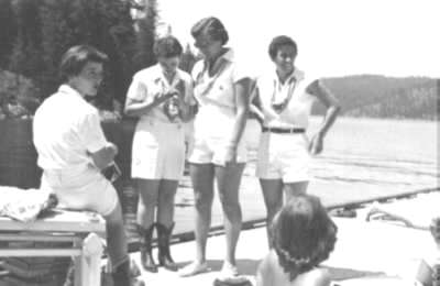 Staff members on the dock, 1954