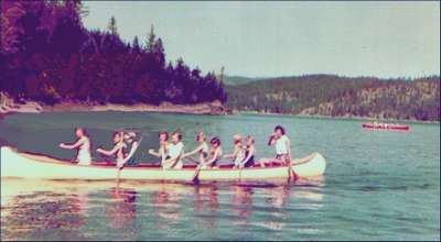 In a war canoe, 1955