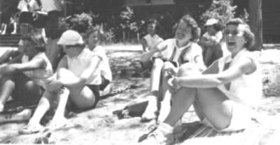 On the dining hall beach