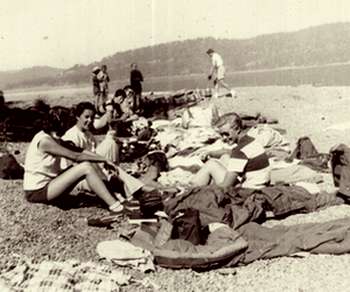 2nd break 1955, camping at Powder Horn Point
